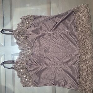 Petite Sophisticate Taupe Lace Camisole